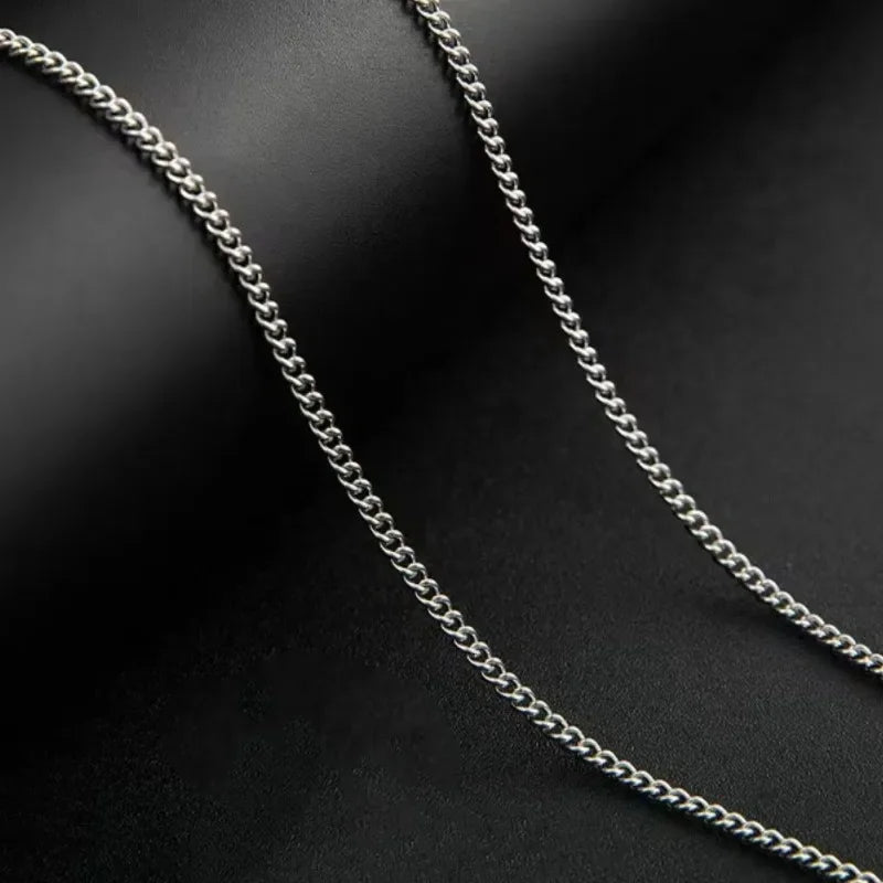 Silver Curb Chain Necklace