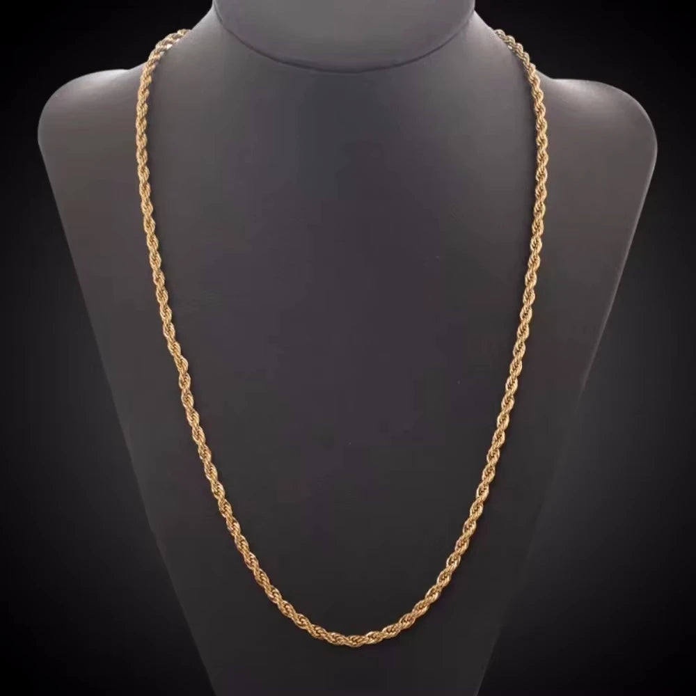 Gold Rope Chain Necklace