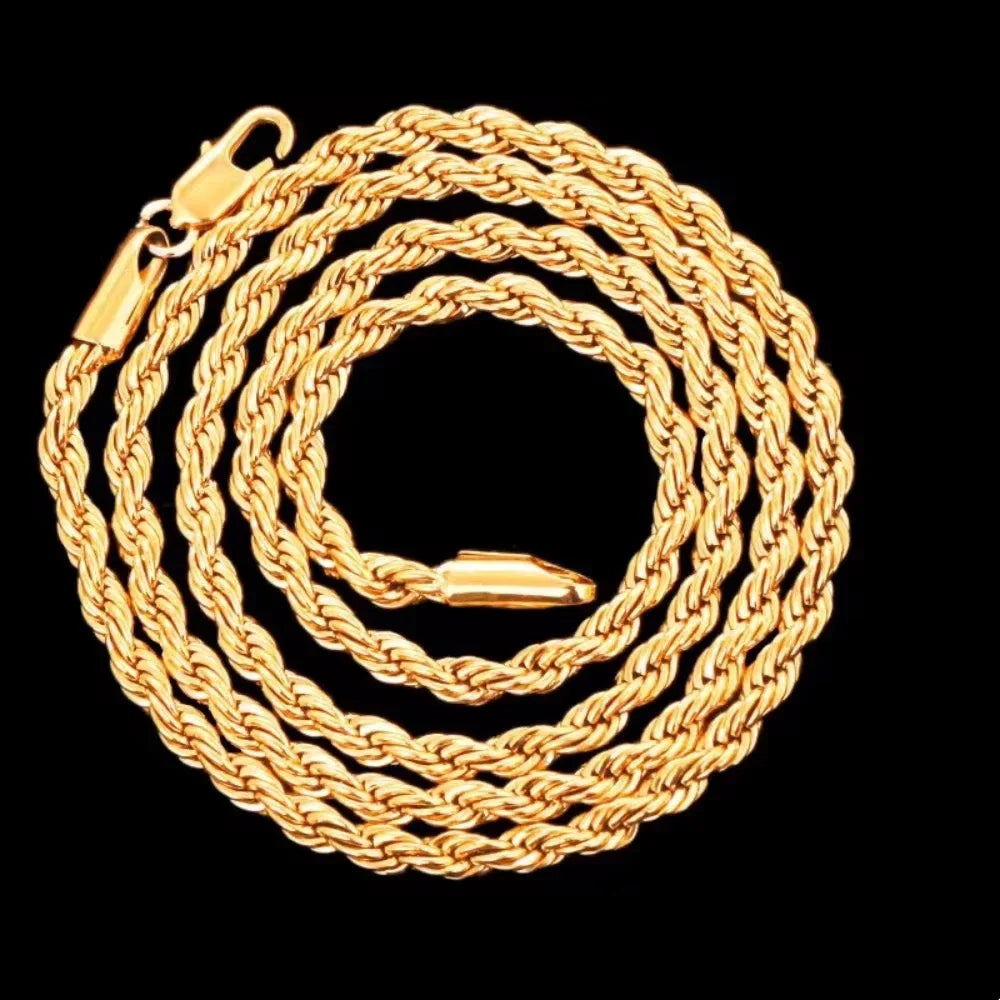 Gold Rope Chain Necklace