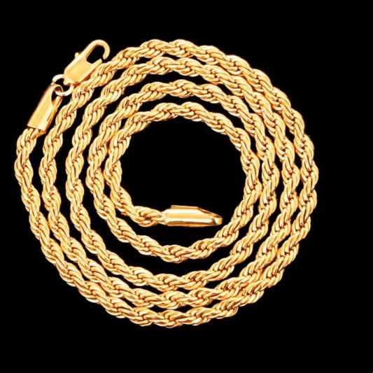 Gold Rope Chain Necklace