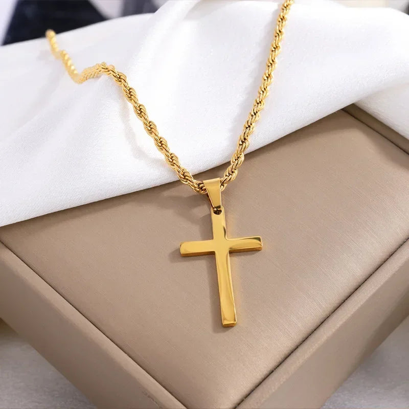 Gold Cross Pendant Necklace