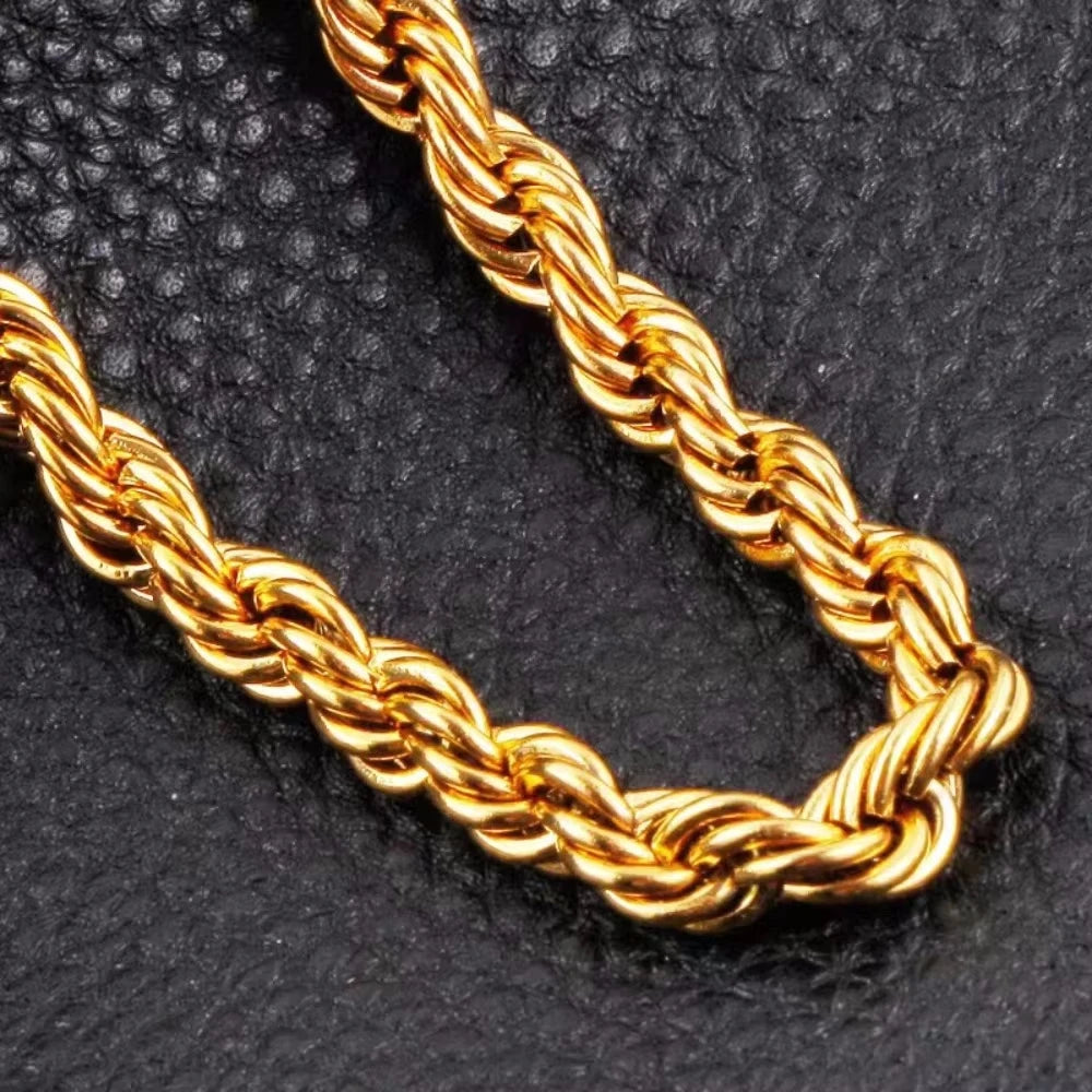 Gold Rope Chain Necklace