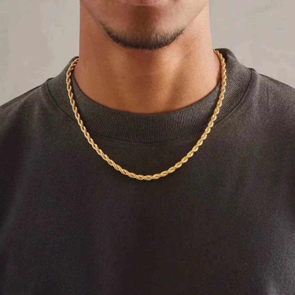 Gold Rope Chain Necklace